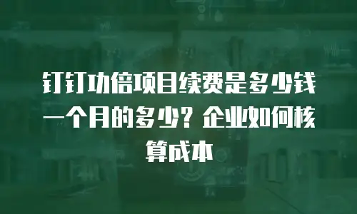 钉钉功倍项目续费是多少钱一个月的多少？企业如何核算成本