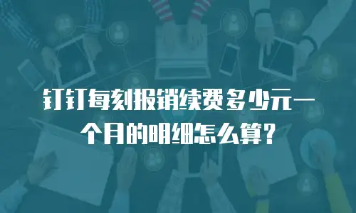 钉钉每刻报销续费多少元一个月的明细怎么算？