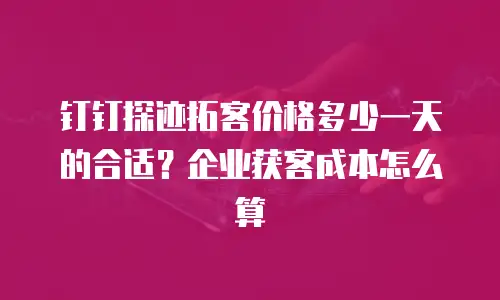 钉钉探迹拓客价格多少一天的合适？企业获客成本怎么算