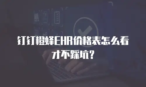 钉钉橙蜂EHR价格表怎么看才不踩坑？