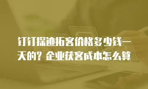 钉钉探迹拓客价格多少钱一天的？企业获客成本怎么算