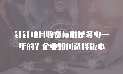 钉钉项目收费标准是多少一年的？企业如何选择版本