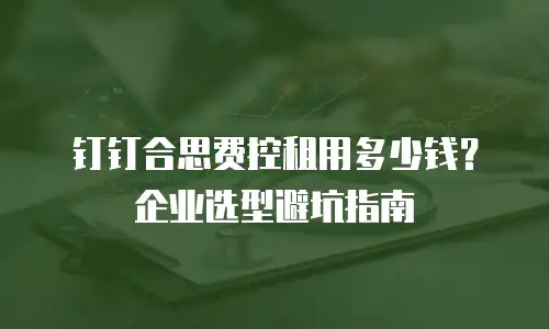钉钉合思费控租用多少钱？企业选型避坑指南