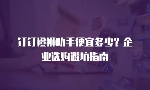 钉钉橙狮助手便宜多少？企业选购避坑指南