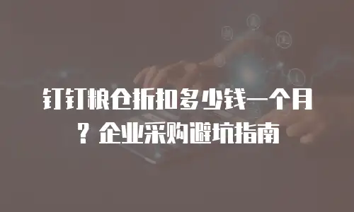 钉钉粮仓折扣多少钱一个月？企业采购避坑指南