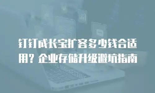 钉钉成长宝扩容多少钱合适用？企业存储升级避坑指南