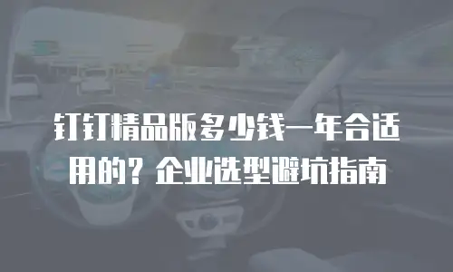 钉钉精品版多少钱一年合适用的？企业选型避坑指南