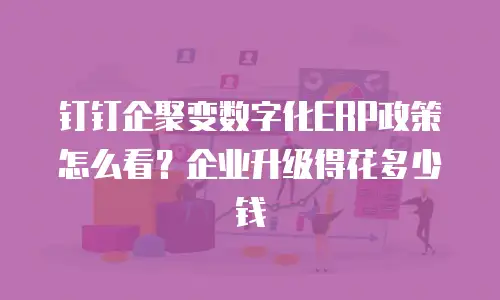 钉钉企聚变数字化ERP政策怎么看？企业升级得花多少钱