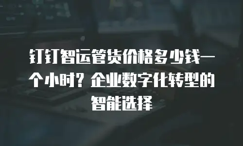 钉钉智运管货价格多少钱一个小时？企业数字化转型的智能选择