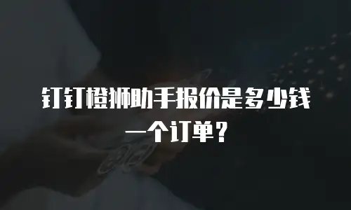 钉钉橙狮助手报价是多少钱一个订单？