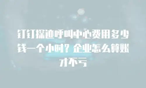 钉钉探迹呼叫中心费用多少钱一个小时？企业怎么算账才不亏