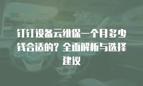 钉钉设备云维保一个月多少钱合适的？全面解析与选择建议