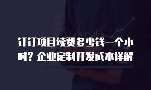 钉钉项目续费多少钱一个小时？企业定制开发成本详解