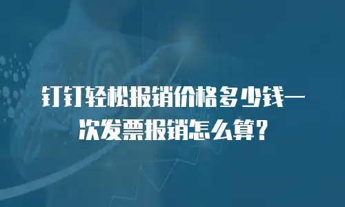 钉钉轻松报销价格多少钱一次发票报销怎么算？