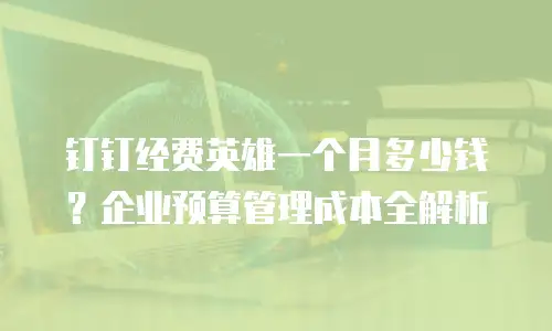 钉钉经费英雄一个月多少钱？企业预算管理成本全解析