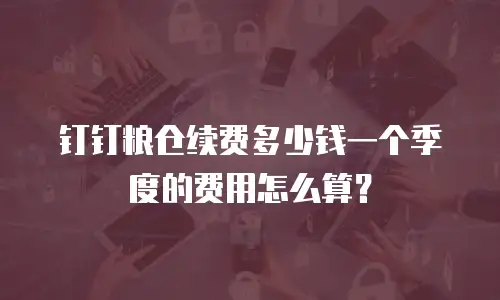 钉钉粮仓续费多少钱一个季度的费用怎么算？