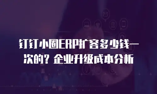 钉钉小圈ERP扩容多少钱一次的？企业升级成本分析