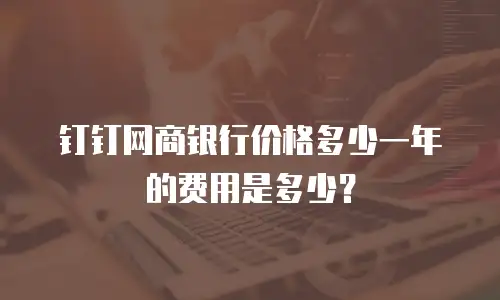 钉钉网商银行价格多少一年的费用是多少？