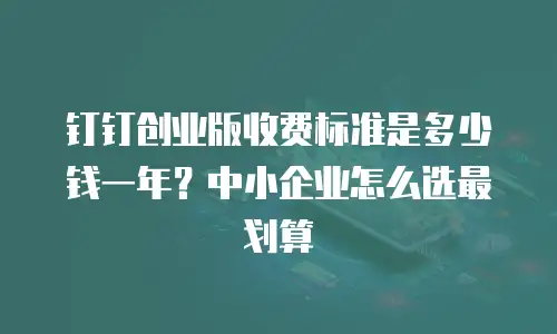 钉钉创业版收费标准是多少钱一年？中小企业怎么选最划算