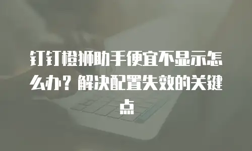 钉钉橙狮助手便宜不显示怎么办？解决配置失效的关键点