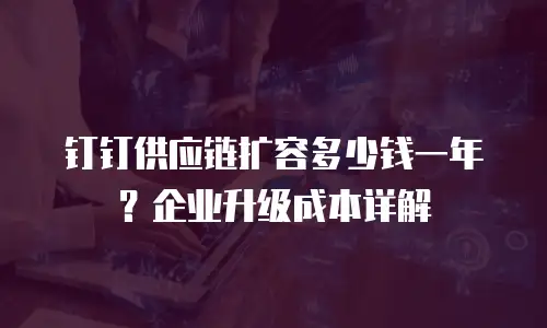 钉钉供应链扩容多少钱一年？企业升级成本详解