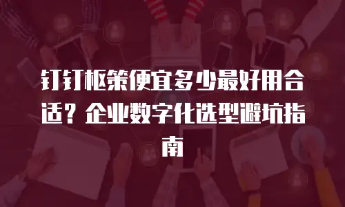 钉钉枢策便宜多少最好用合适？企业数字化选型避坑指南