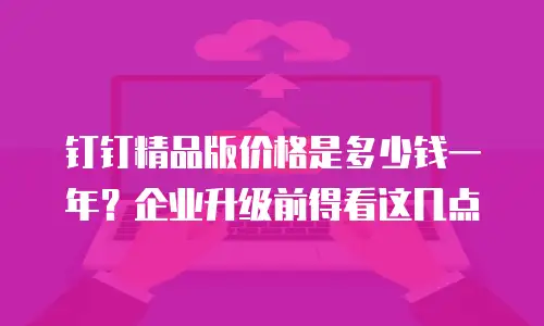 钉钉精品版价格是多少钱一年？企业升级前得看这几点