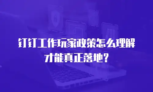 钉钉工作玩家政策怎么理解才能真正落地？