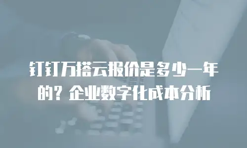 钉钉万搭云报价是多少一年的？企业数字化成本分析