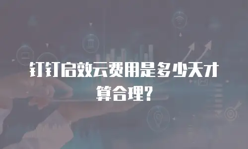 钉钉启效云费用是多少天才算合理？