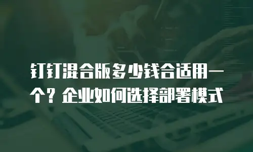 钉钉混合版多少钱合适用一个？企业如何选择部署模式