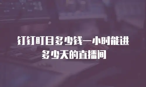 钉钉盯目多少钱一小时能进多少天的直播间