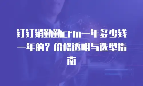 钉钉销勤勤crm一年多少钱一年的？价格透明与选型指南