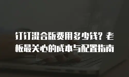 钉钉混合版费用多少钱？老板最关心的成本与配置指南