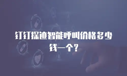 钉钉探迹智能呼叫价格多少钱一个？