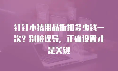 钉钉小猪用品折扣多少钱一次？别被误导，正确设置才是关键