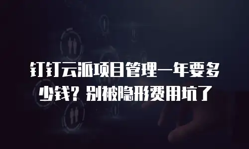 钉钉云派项目管理一年要多少钱？别被隐形费用坑了