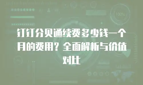 钉钉分贝通续费多少钱一个月的费用？全面解析与价值对比