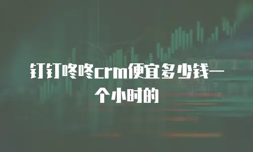 钉钉咚咚crm便宜多少钱一个小时的