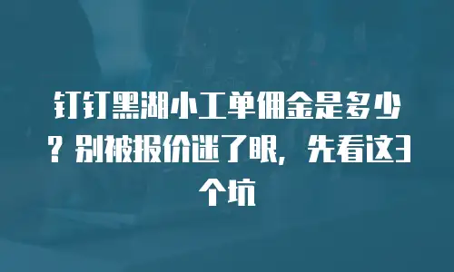 钉钉黑湖小工单佣金是多少？别被报价迷了眼，先看这3个坑