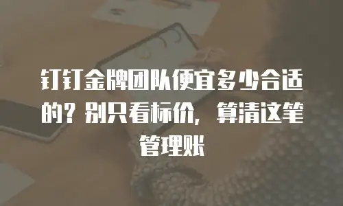 钉钉金牌团队便宜多少合适的？别只看标价，算清这笔管理账