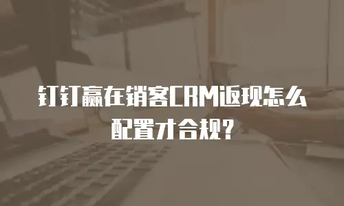 钉钉赢在销客CRM返现怎么配置才合规？