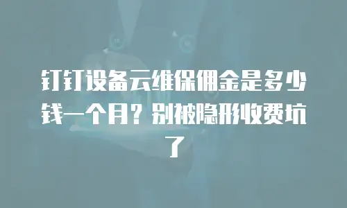 钉钉设备云维保佣金是多少钱一个月？别被隐形收费坑了