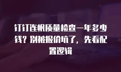 钉钉连帆质量检查一年多少钱？别被报价坑了，先看配置逻辑