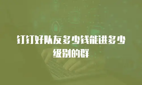 钉钉好队友多少钱能进多少级别的群
