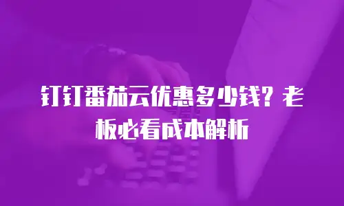 钉钉番茄云优惠多少钱？老板必看成本解析