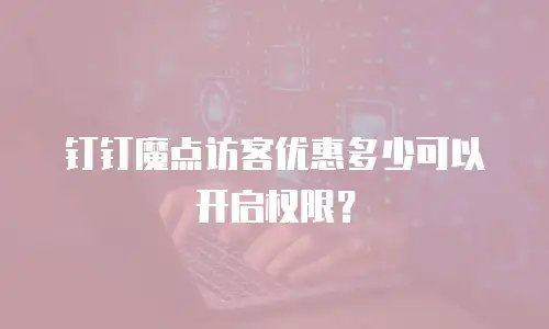 钉钉魔点访客优惠多少可以开启权限？