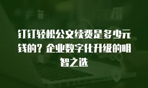 钉钉轻松公文续费是多少元钱的？企业数字化升级的明智之选
