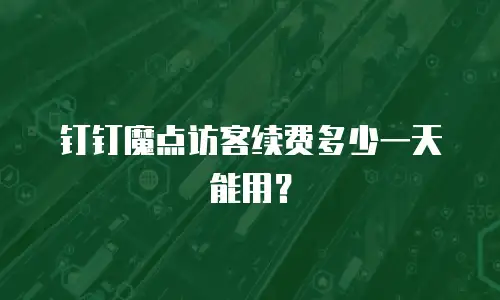 钉钉魔点访客续费多少一天能用？