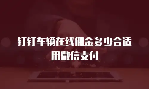 钉钉车辆在线佣金多少合适用微信支付